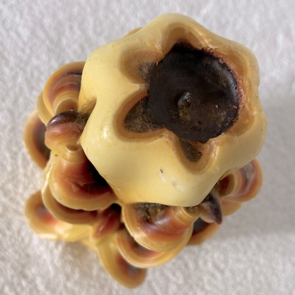 Vintage 70s Handmade Hand Carved Multi Layer Multi Colour Ribbon Wax Candle - Picture 5 of 14